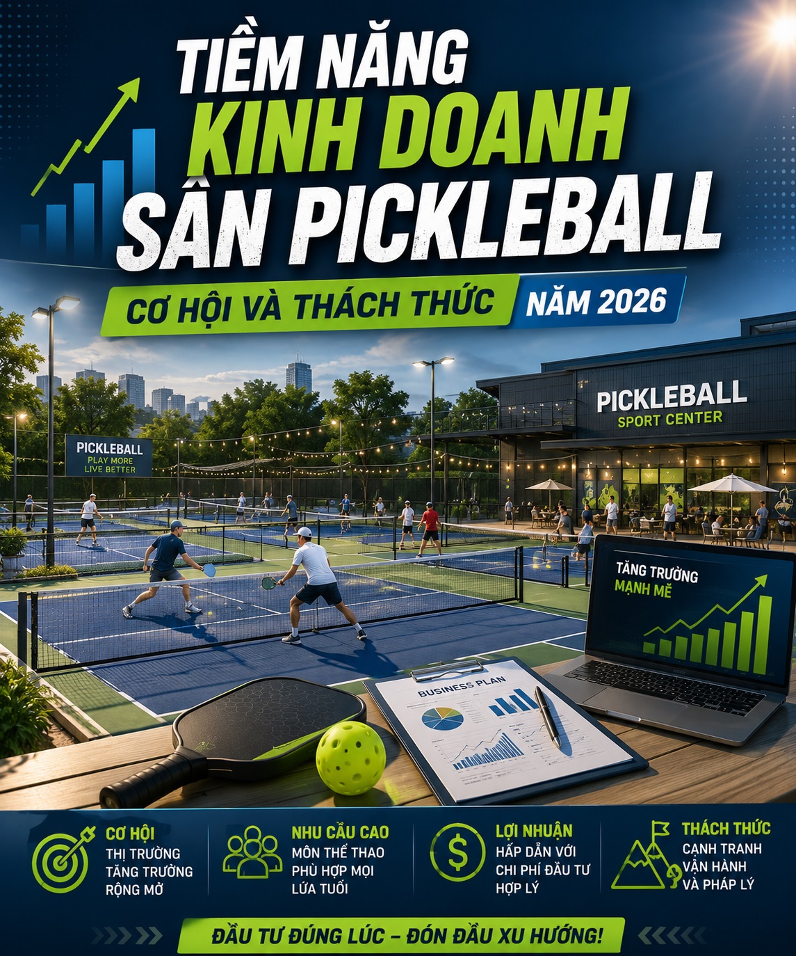 Tiềm Năng Kinh Doanh Sân Pickleball: Cơ Hội và Thách Thức Năm 2026
