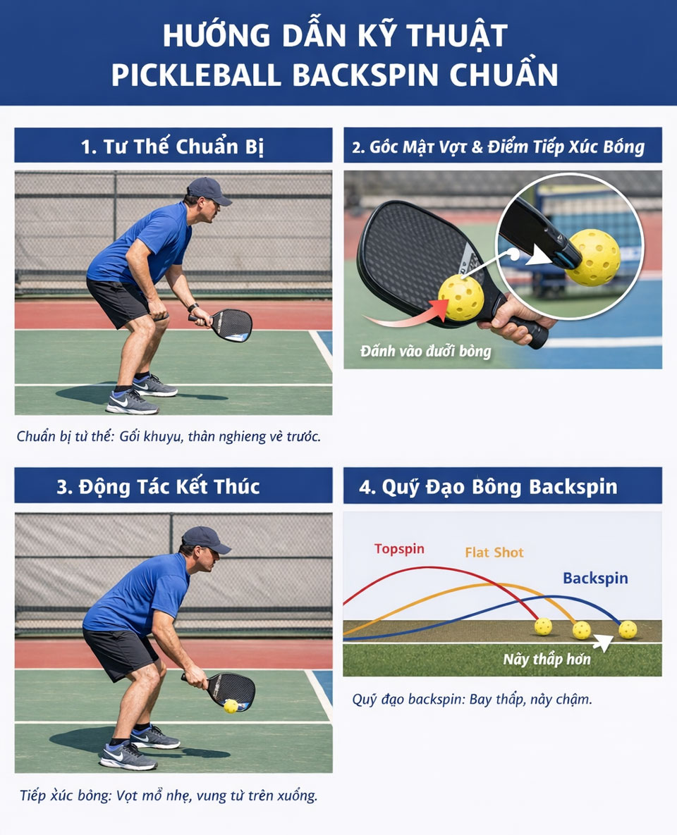 Kỹ thuật Pickleball Backspin: Bí quyết đánh bóng xoáy ngược hiệu quả